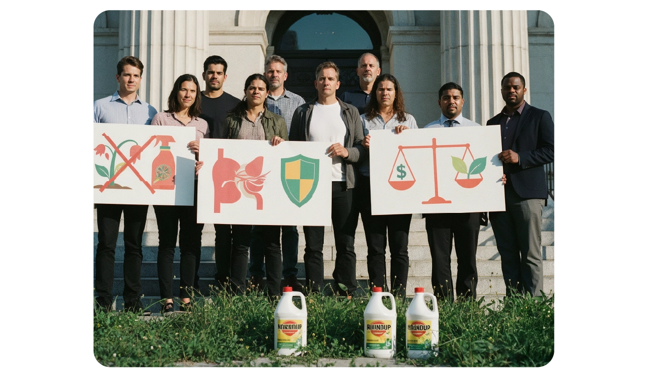 Roundup lawsuit victims illustration
